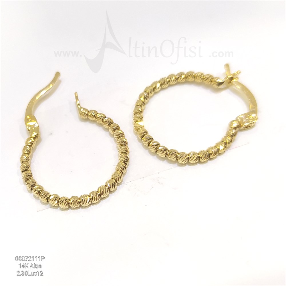 Dorika Toplu Halka Küpe 14 Ayar Altın