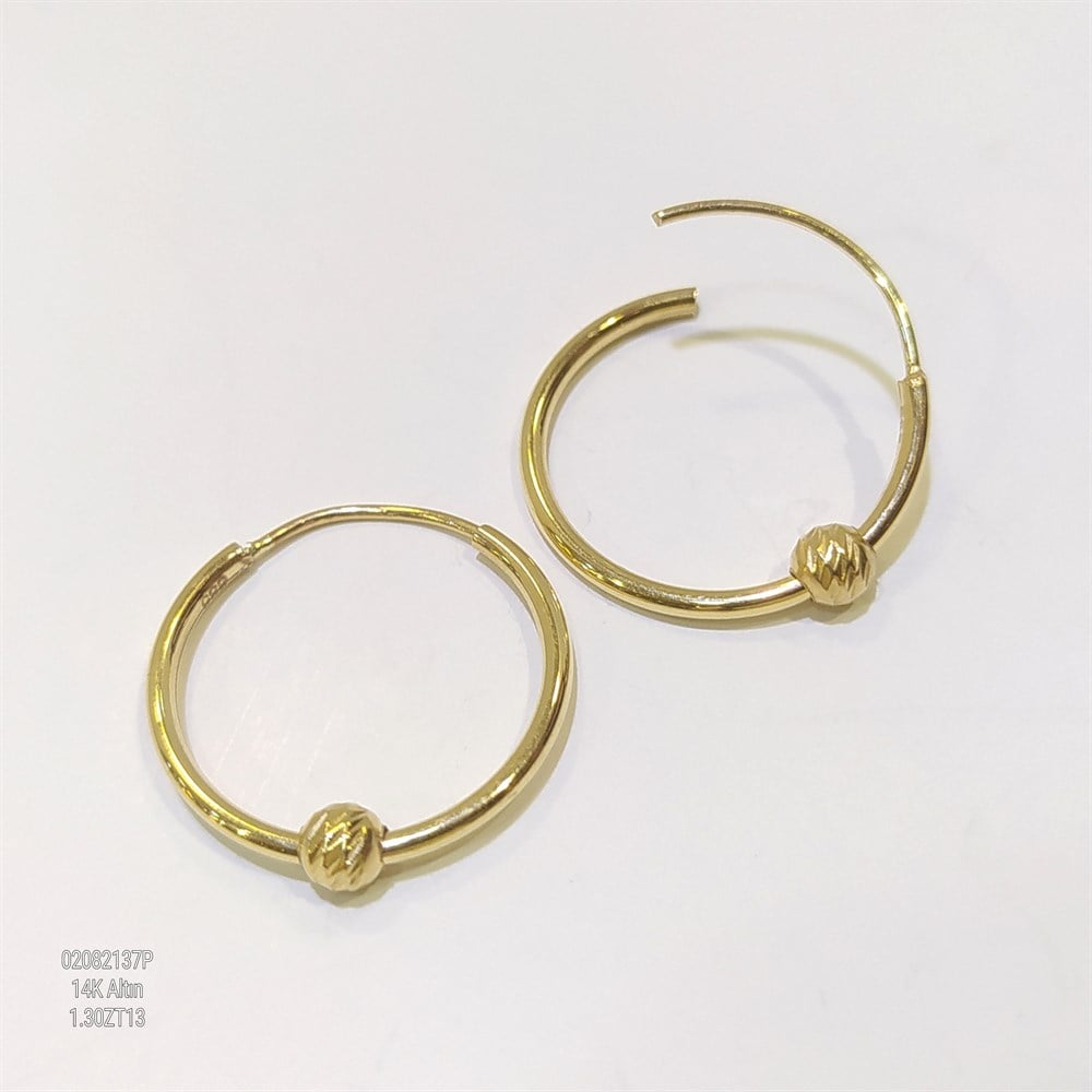 Dorika Toplu Halka Küpe 14 Ayar Altın