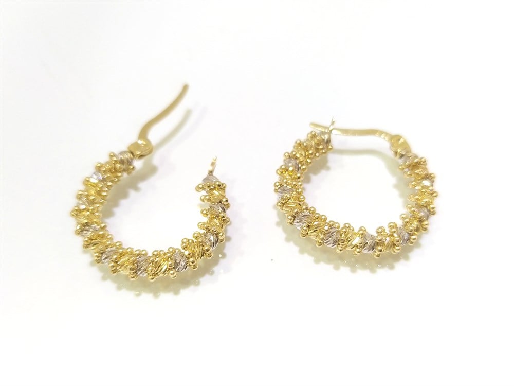 Dorika Toplu Halka Küpe 14 Ayar Altın