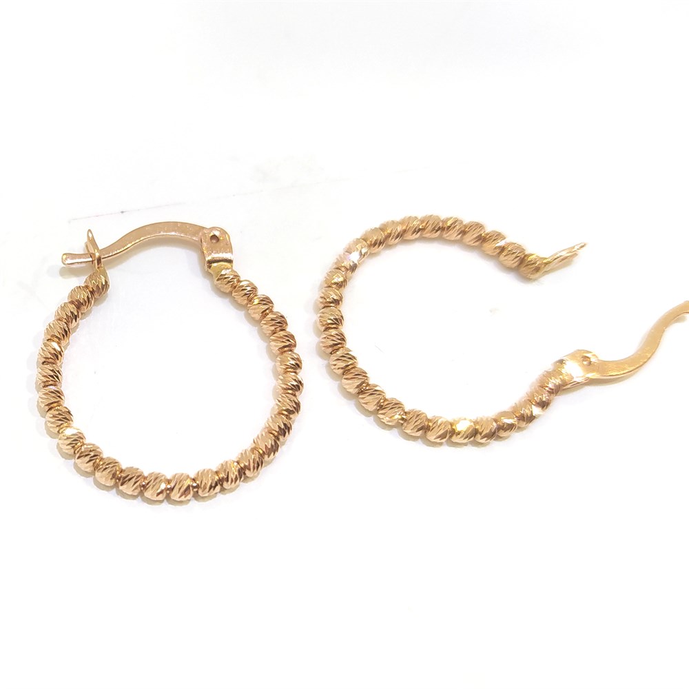 Dorika Toplu Halka Küpe 14 Ayar Altın