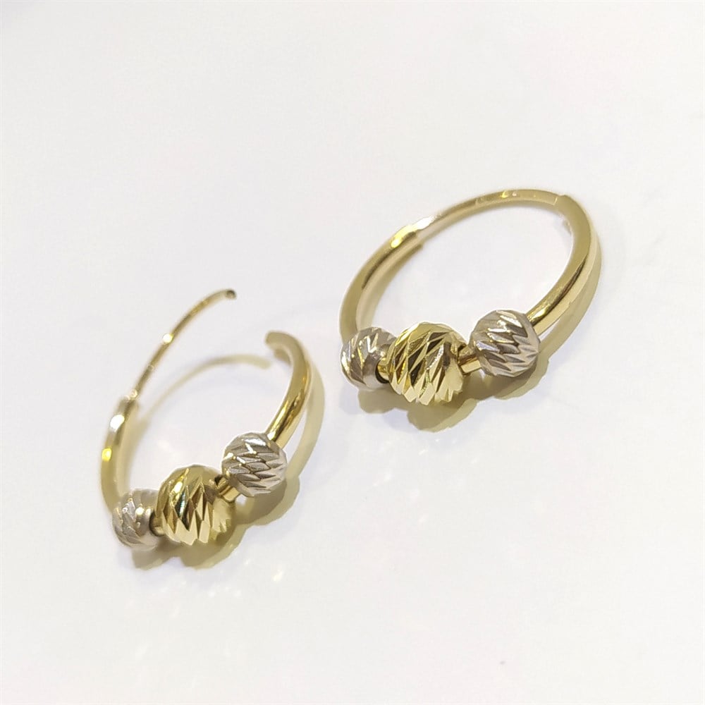 Dorika Toplu Halka Küpe 14 Ayar Altın