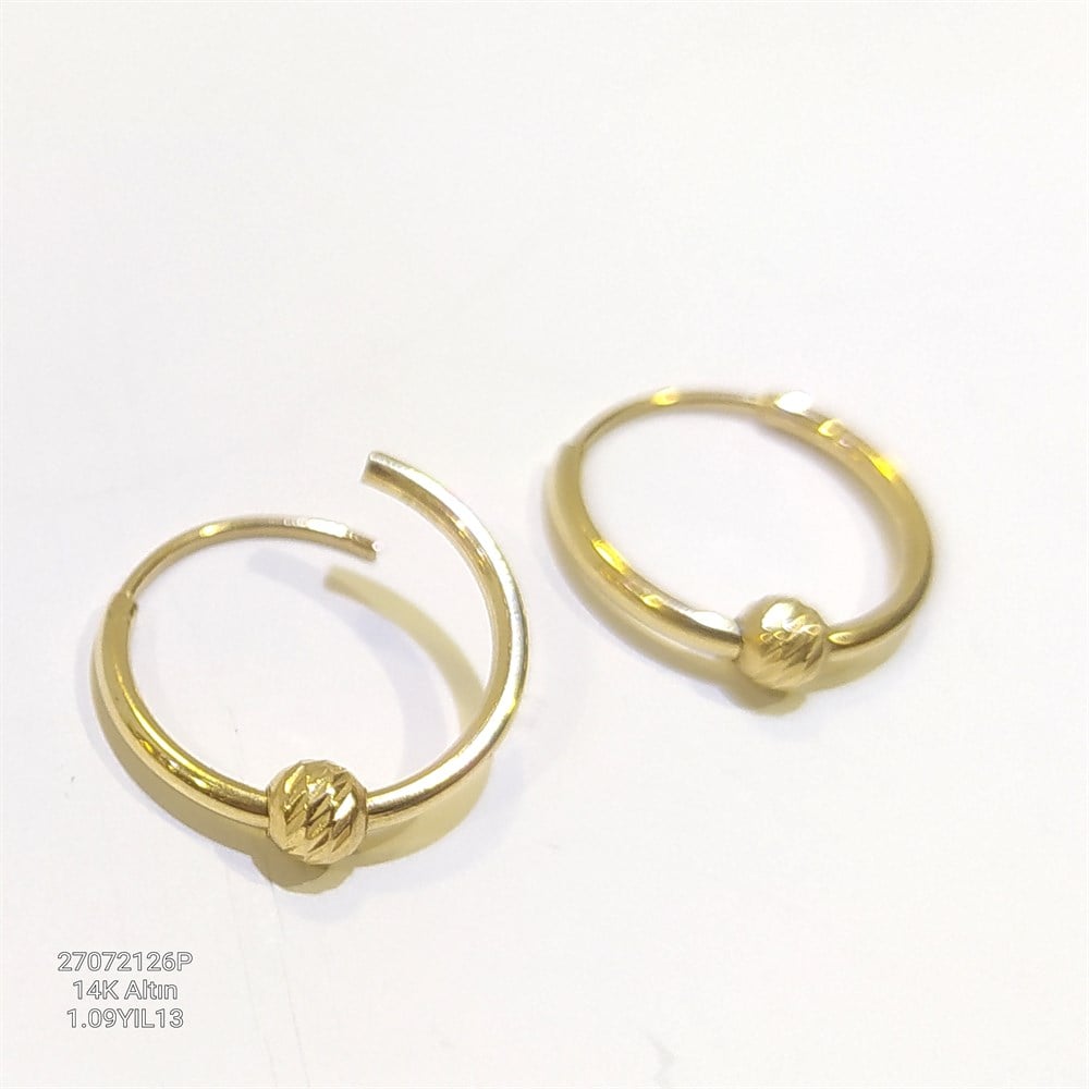 Dorika Toplu Halka Küpe 14 Ayar Altın