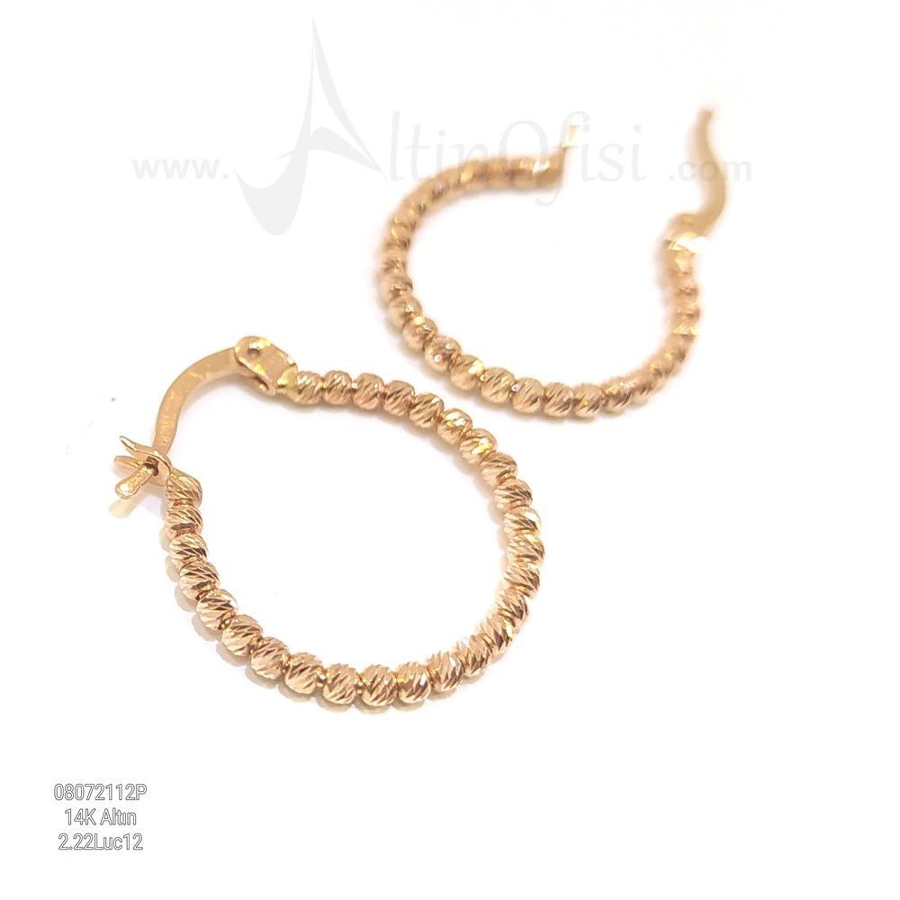 Dorika Toplu Halka Küpe 14 Ayar Altın