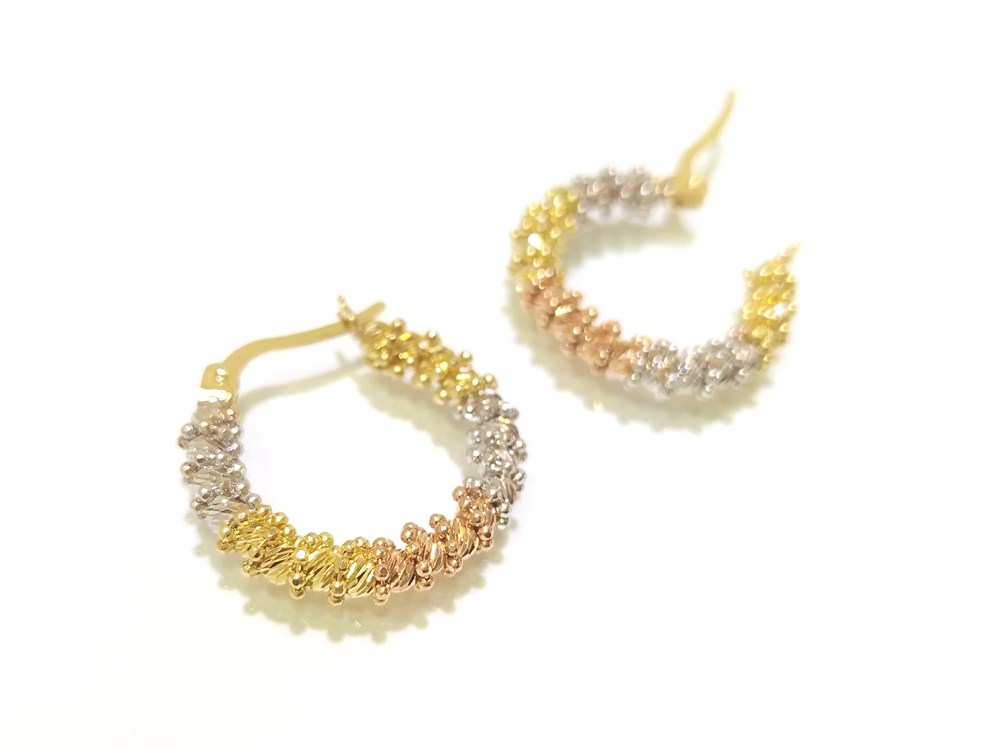 Dorika Toplu Halka Küpe 14 Ayar Altın