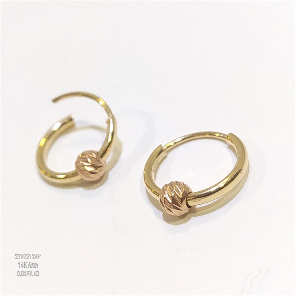 Dorika Toplu Halka Küpe 14 Ayar Altın