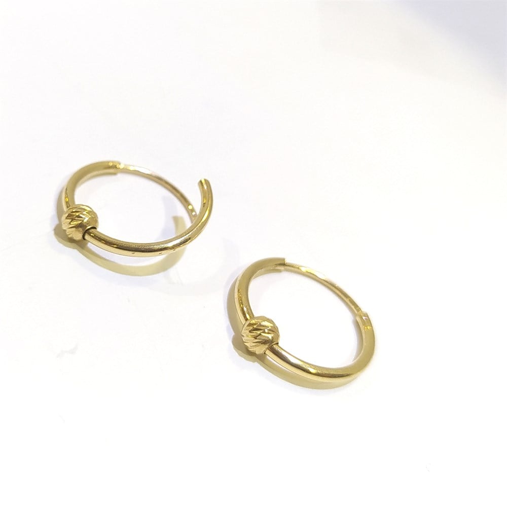 Dorika Toplu Halka Küpe 14 Ayar Altın