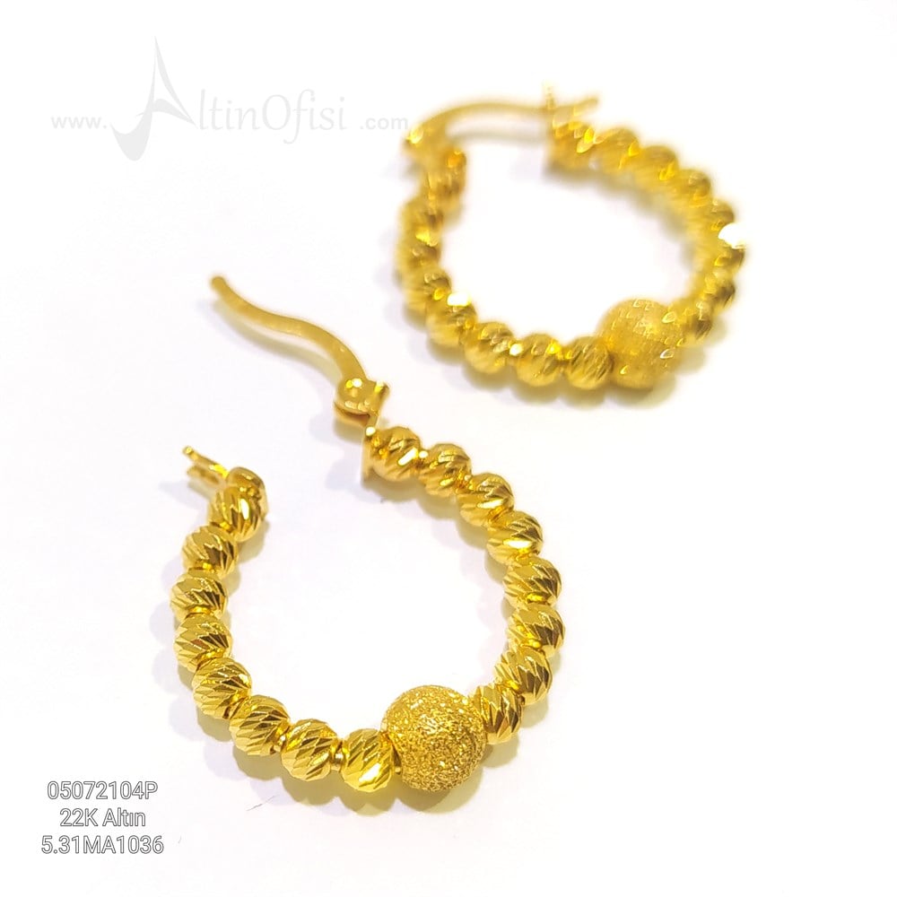 Dorika Toplu Halka Küpe  22 Ayar Altın