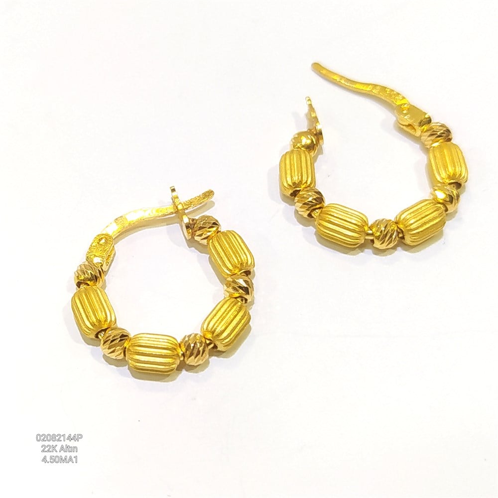 Dorika Toplu Halka Küpe  22 Ayar Altın