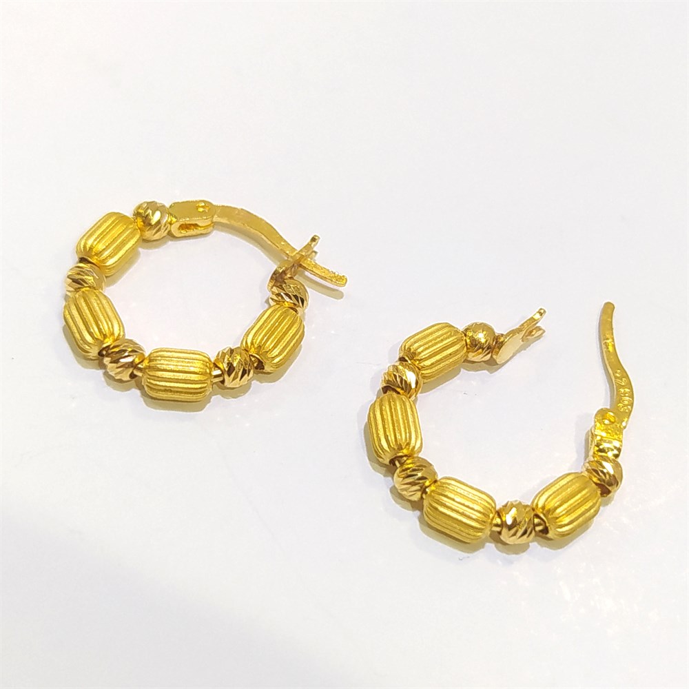 Dorika Toplu Halka Küpe  22 Ayar Altın