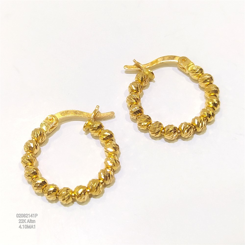 Dorika Toplu Halka Küpe  22 Ayar Altın