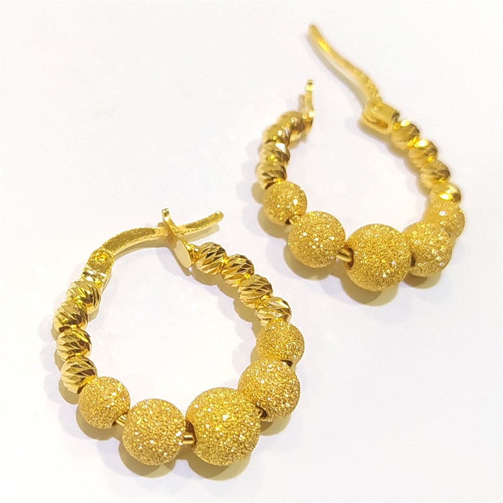 Dorika Toplu Halka Küpe  22 Ayar Altın