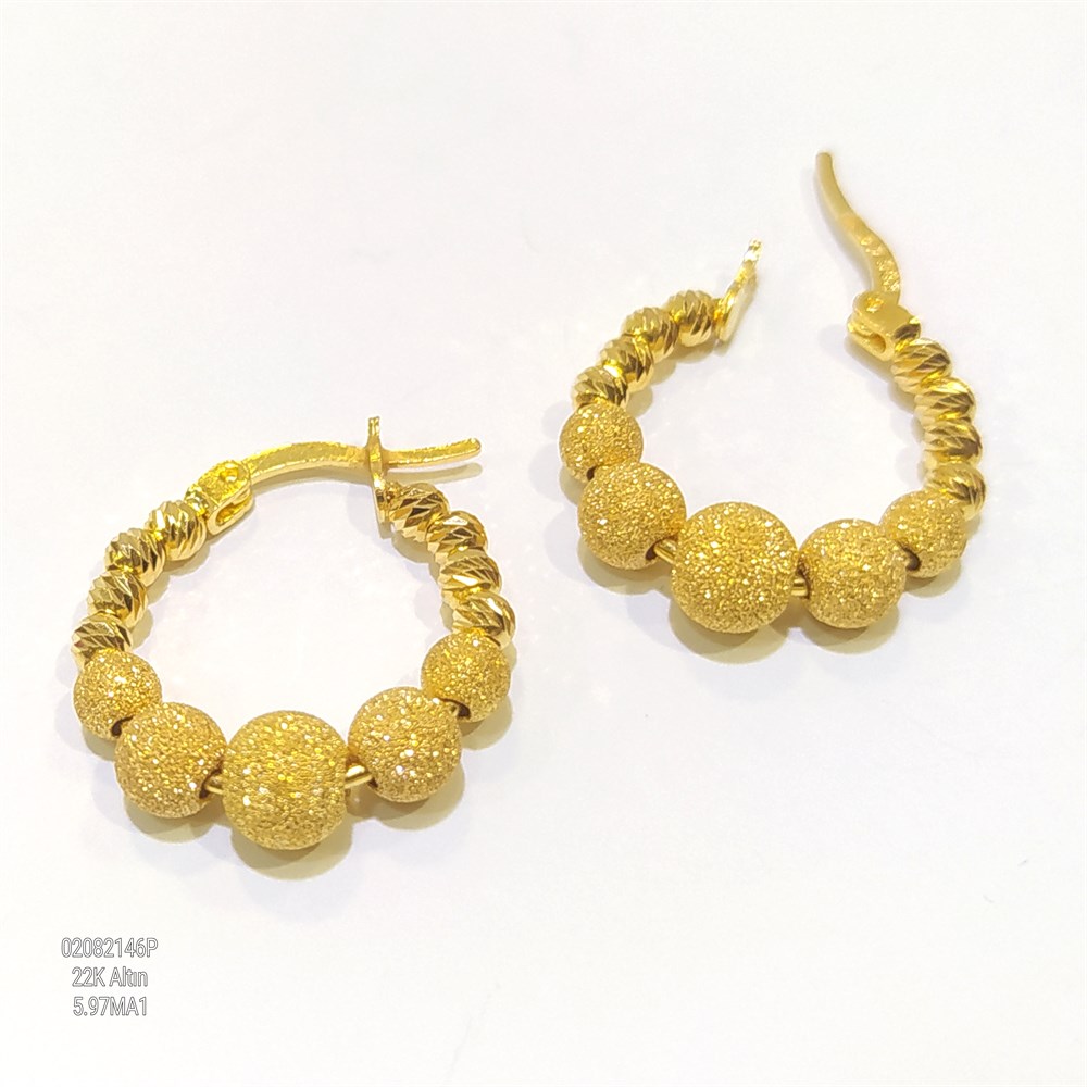 Dorika Toplu Halka Küpe  22 Ayar Altın