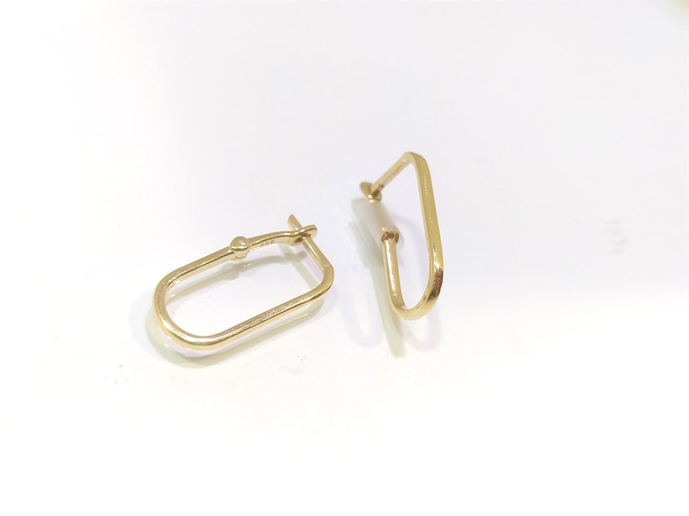 Düz Halka Küpe 14 Ayar Altın