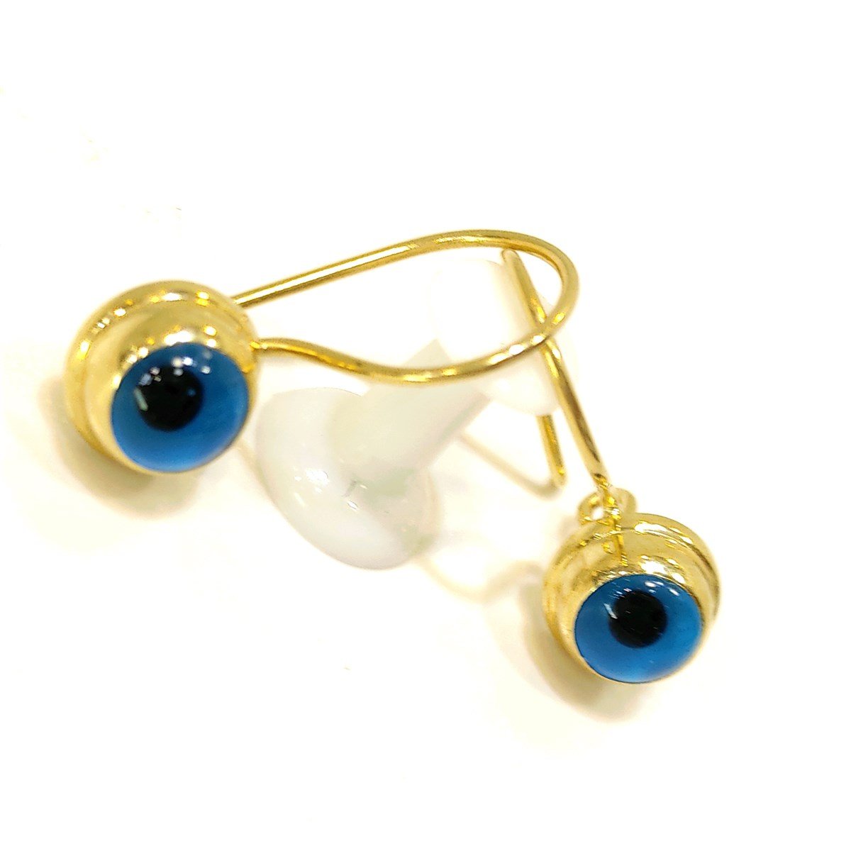 Göz Boncuklu Sallanan Küpe 14 Ayar Altın 4K VİDEOLU