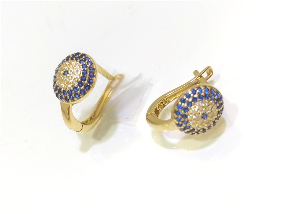 Göz J Küpe 14 Ayar Altın