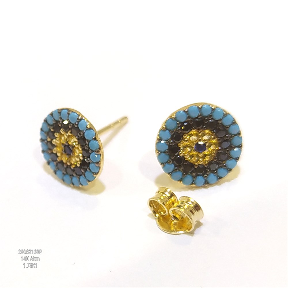 Göz Vidalı Küpe 14 Ayar Altın