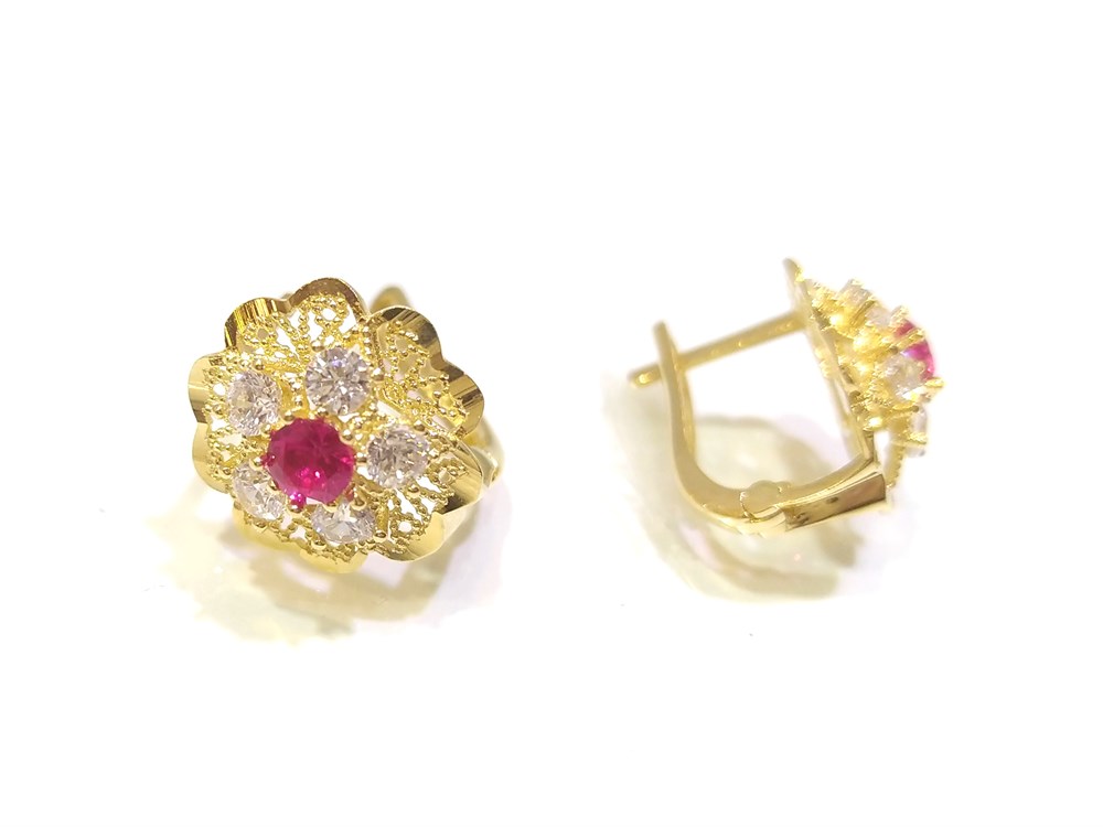 Gül Küpe  14 Ayar Altın