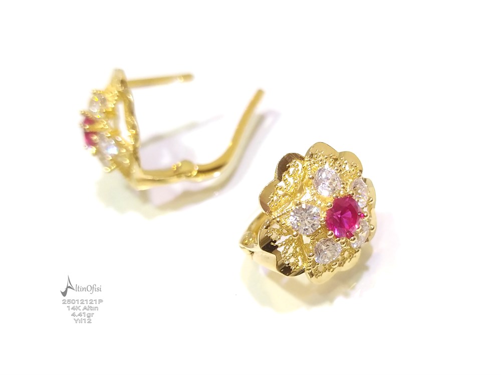 Gül Küpe  14 Ayar Altın