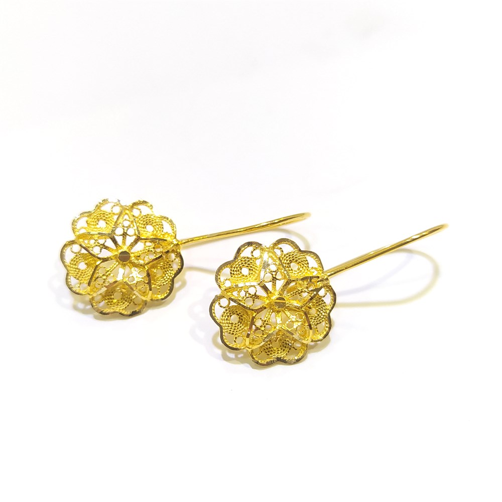 Gül Küpe 14 Ayar Altın