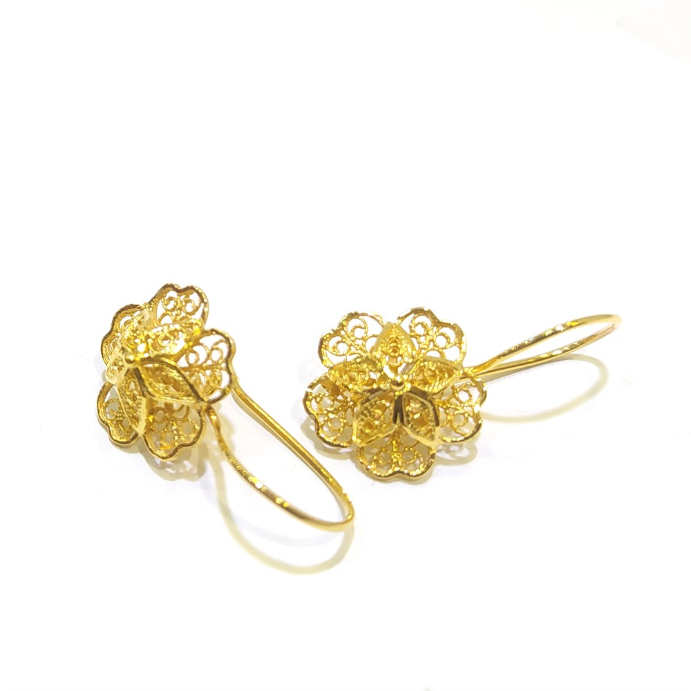 Gül Küpe 14 Ayar Altın