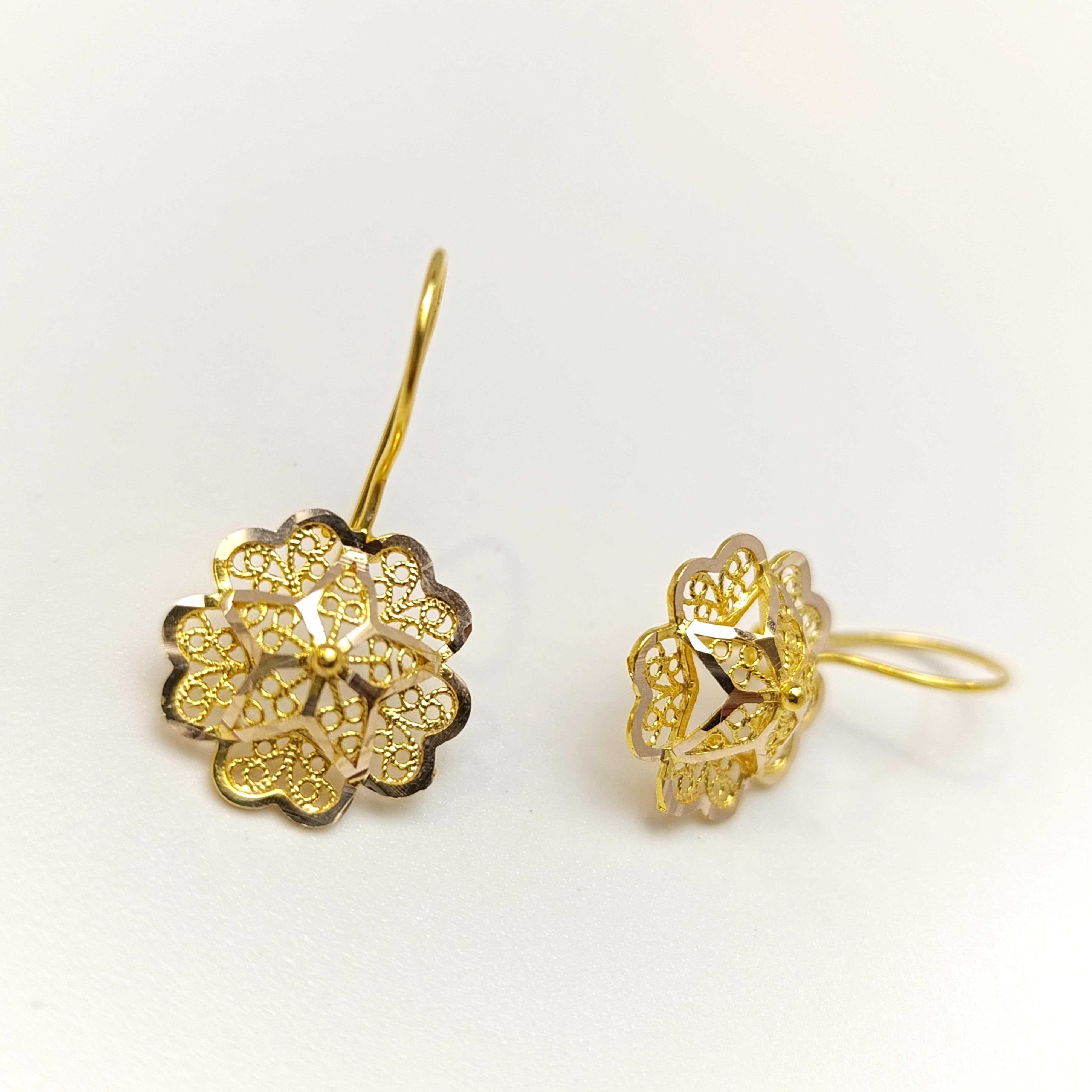 Gül Küpe 14 Ayar Altın HD VİDEOLU