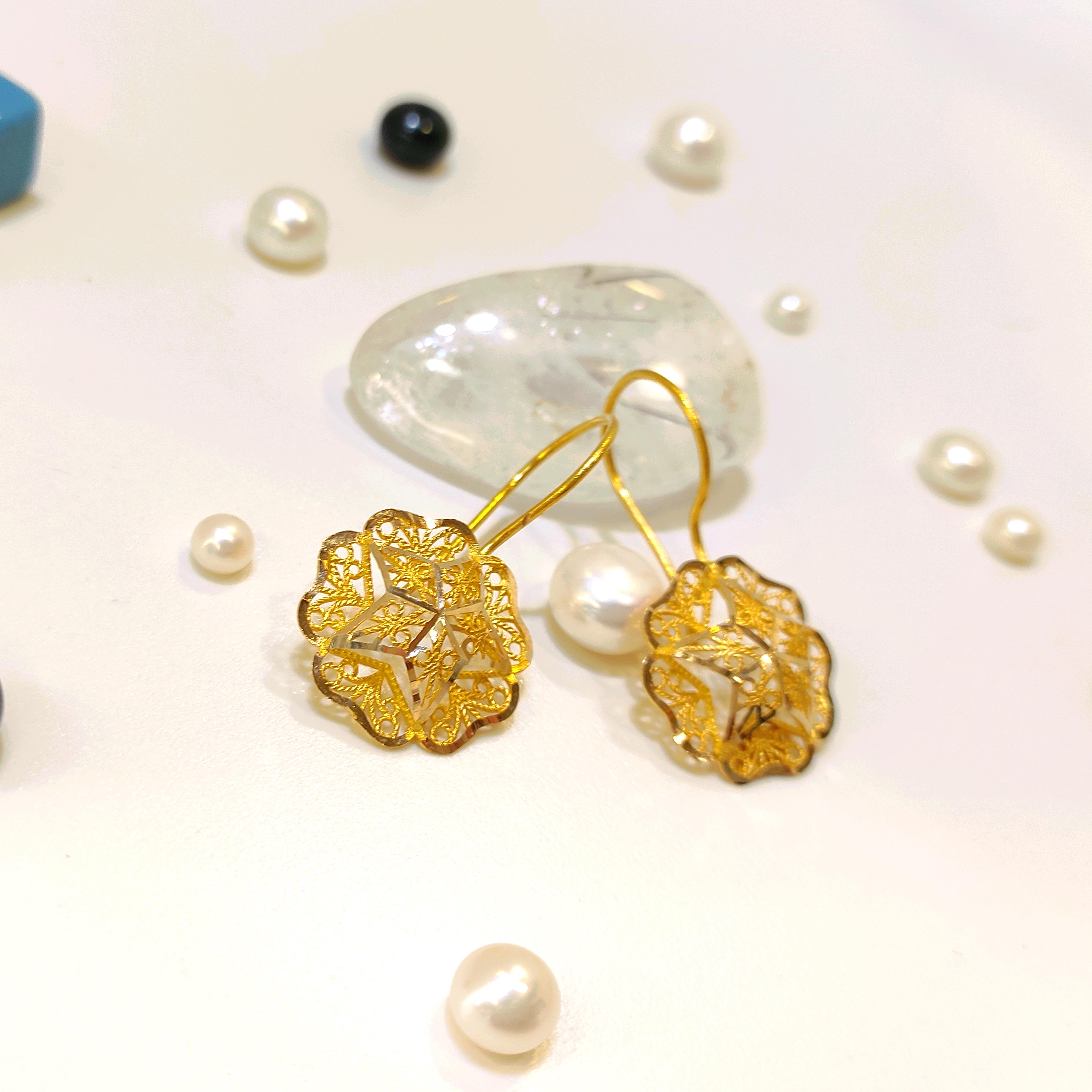 Gül Küpe 14 Ayar Altın HD VİDEOLU