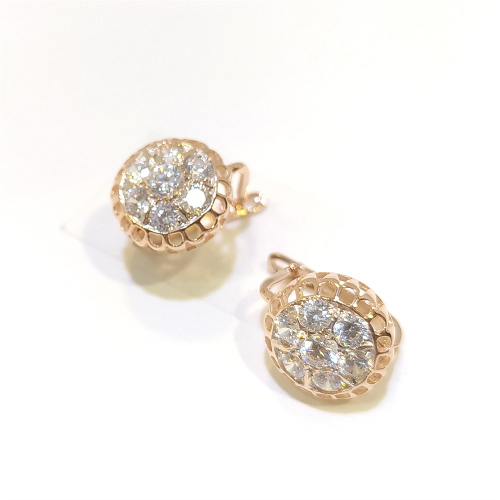 Gül Modeli Küpe 14 Ayar Altın