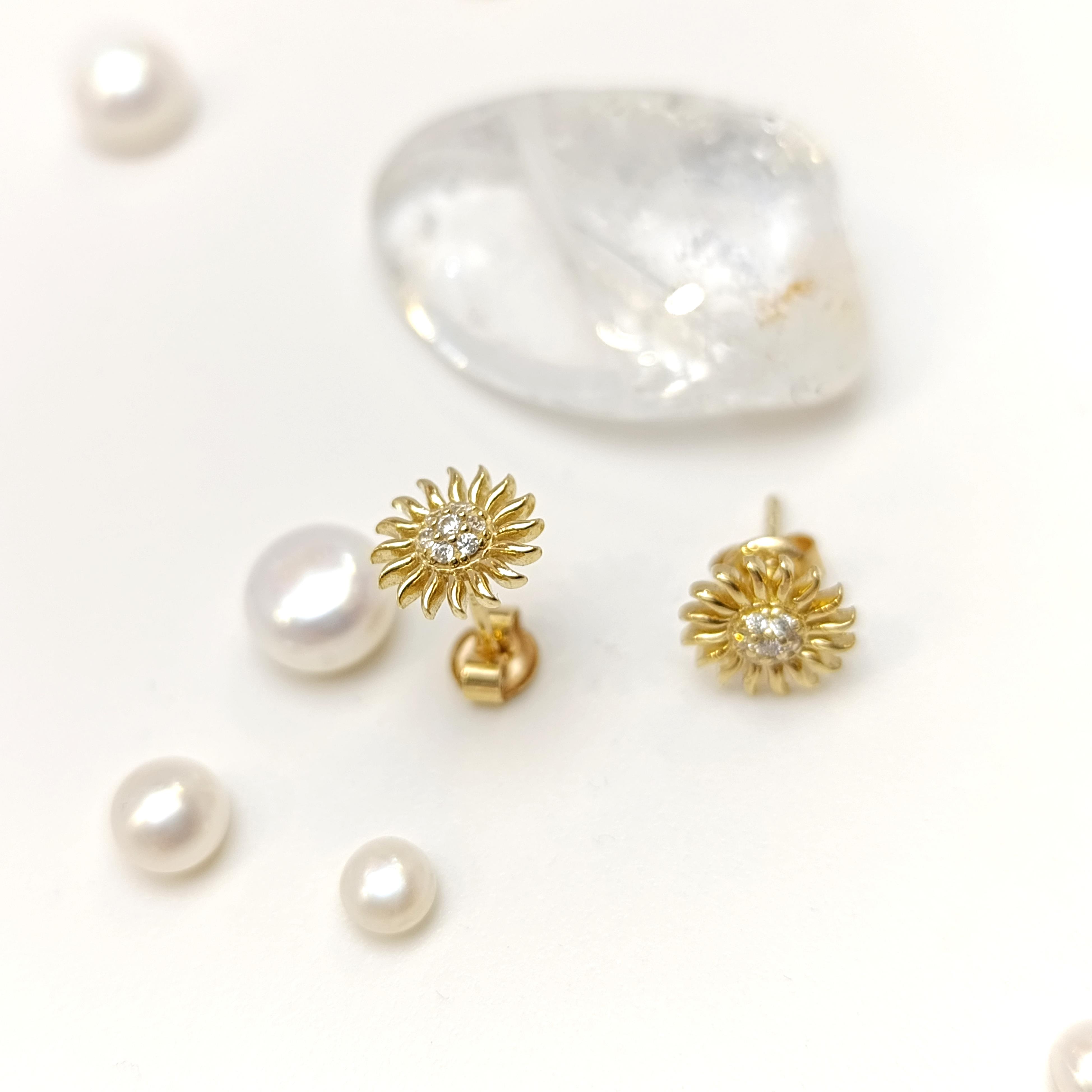 Güneş Vidalı Küpe 14 Ayar Altın HD VİDEOLU