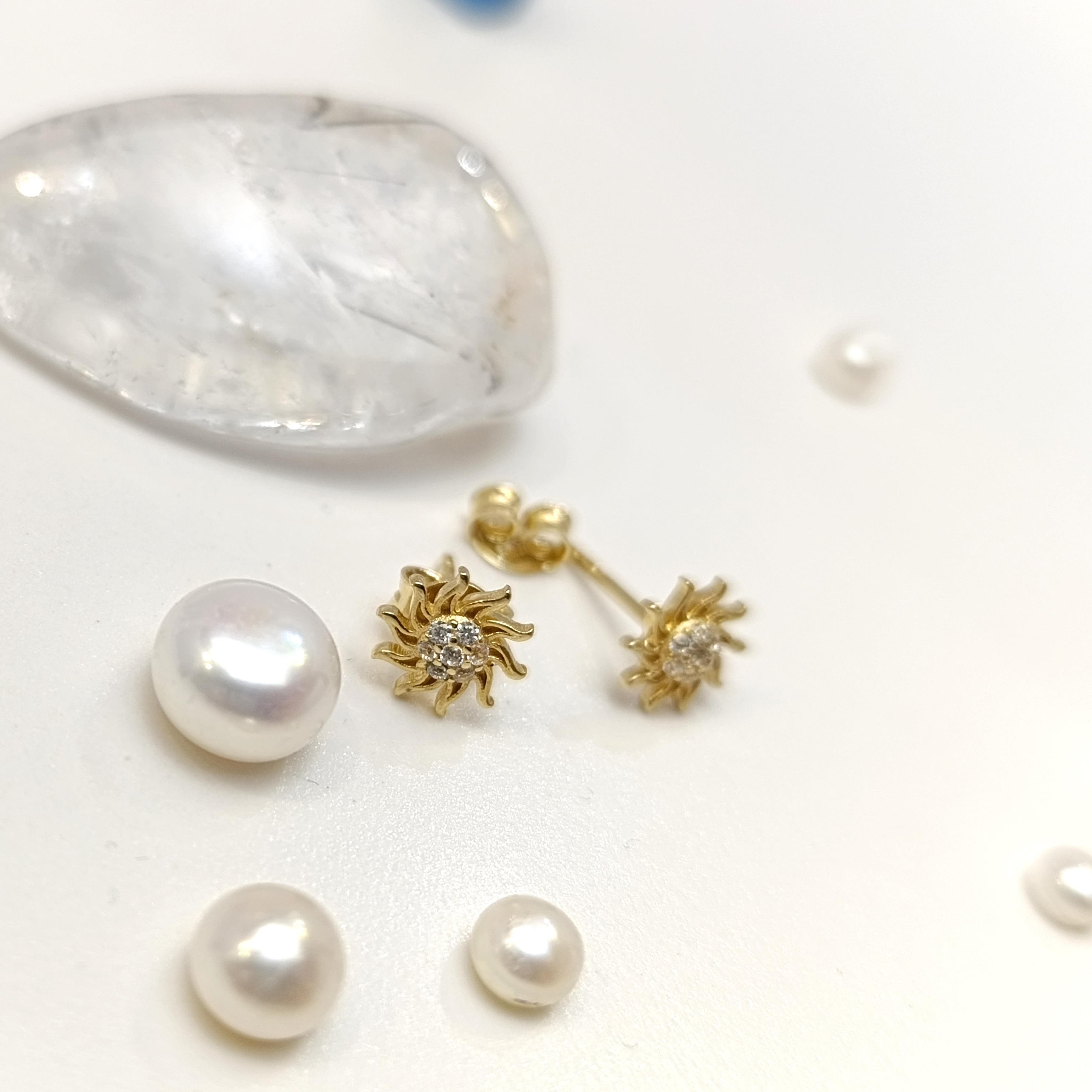 Güneş Vidalı Küpe 14 Ayar Altın HD VİDEOLU