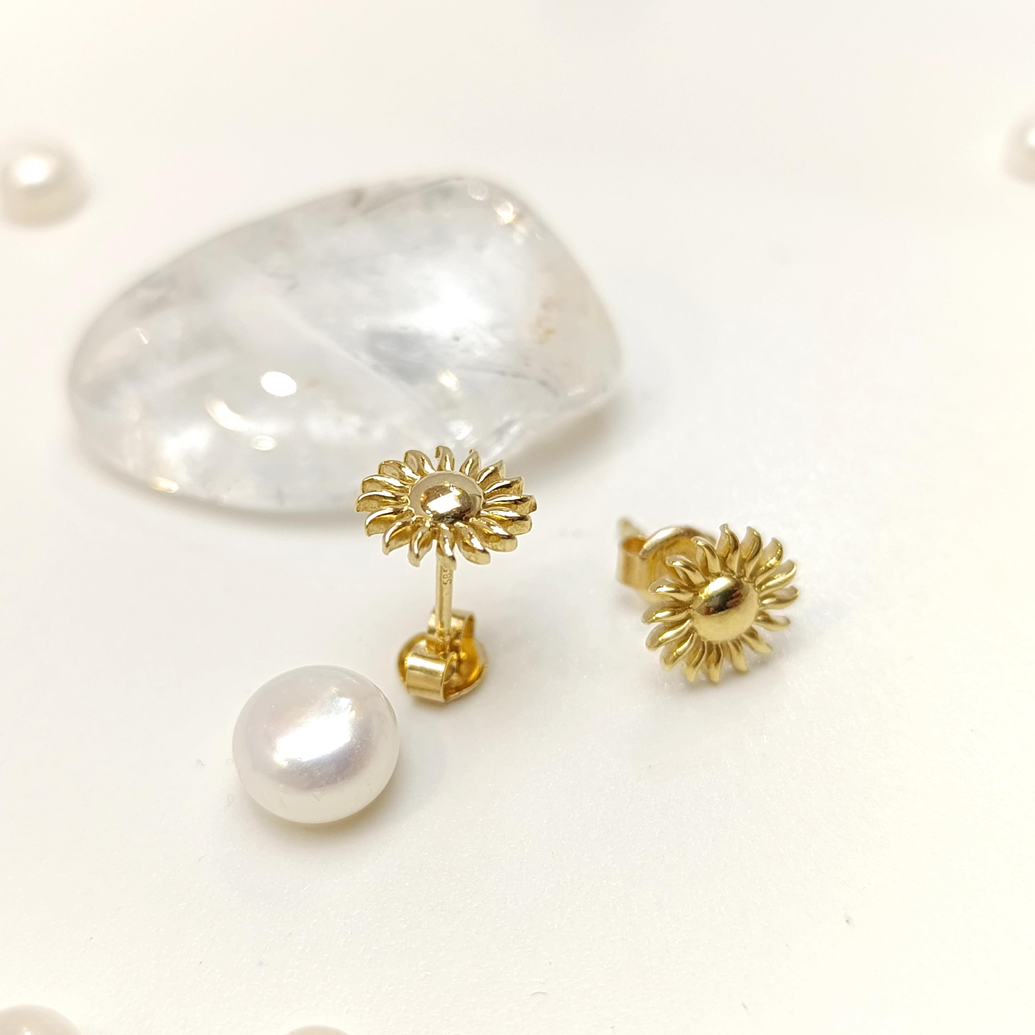 Güneş Vidalı Küpe 14 Ayar Altın HD VİDEOLU