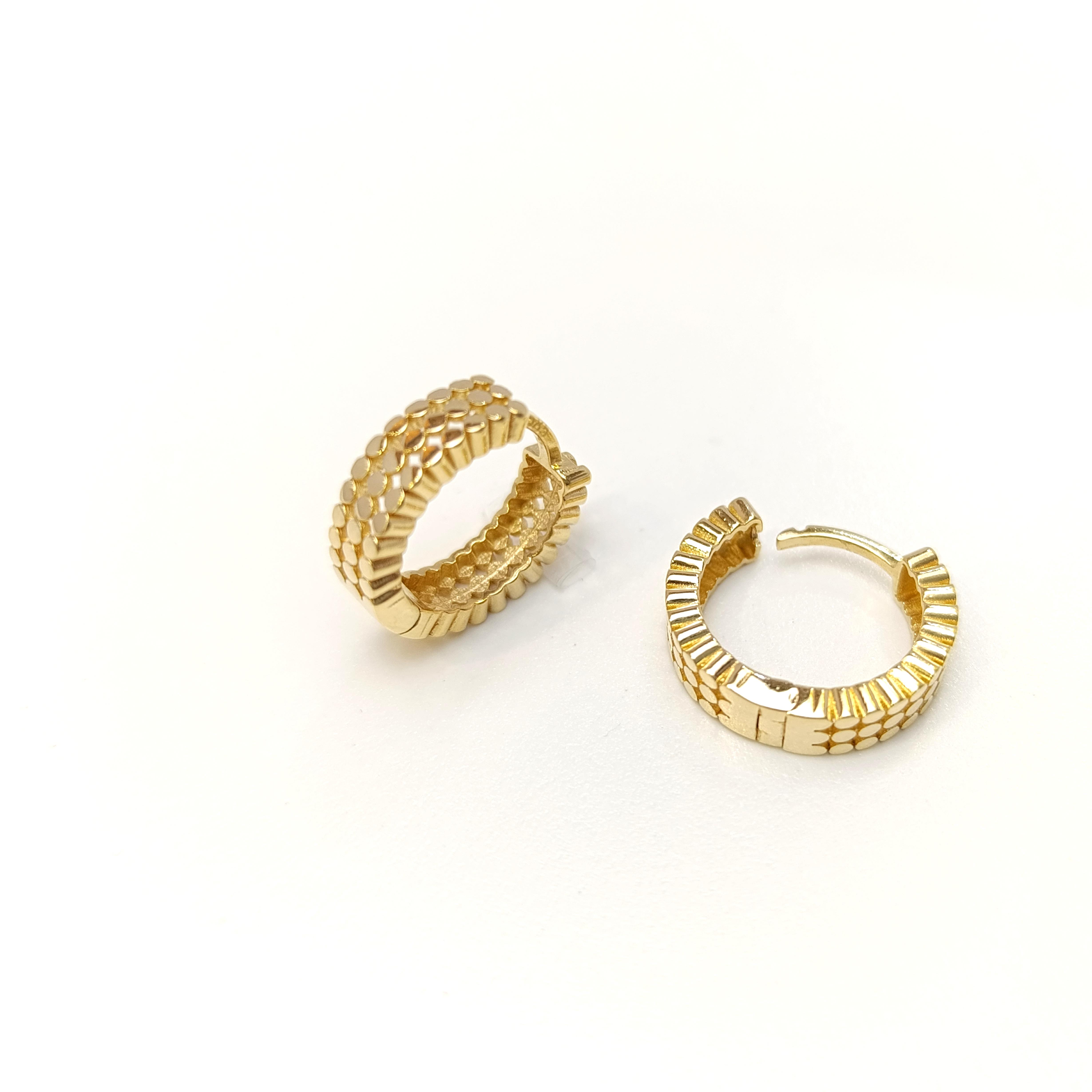 Güverseli Halka Küpe 14 Ayar Altın HD VİDEOLU