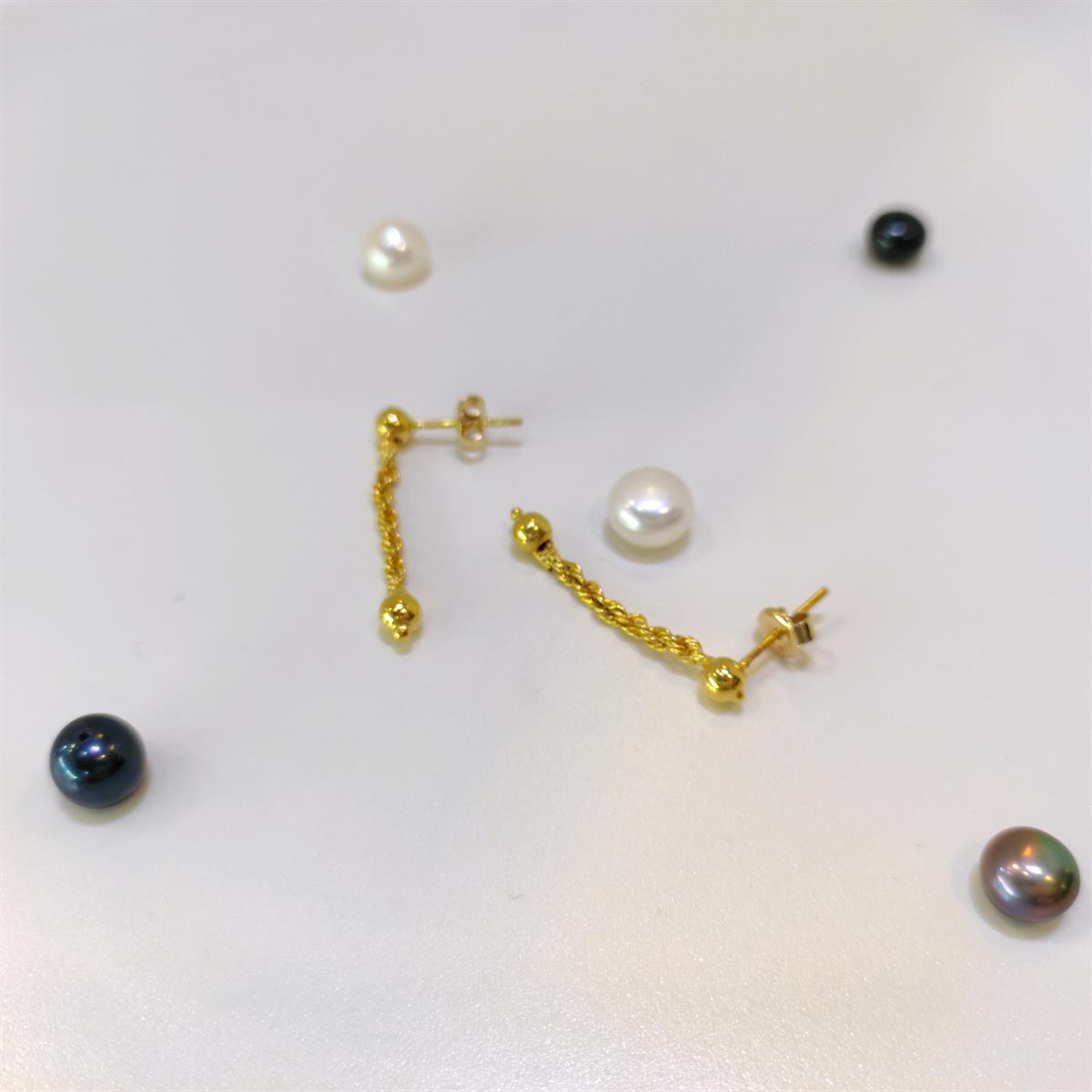 Halat Zincirli Küpe 14 Ayar Altın HD VİDEOLU