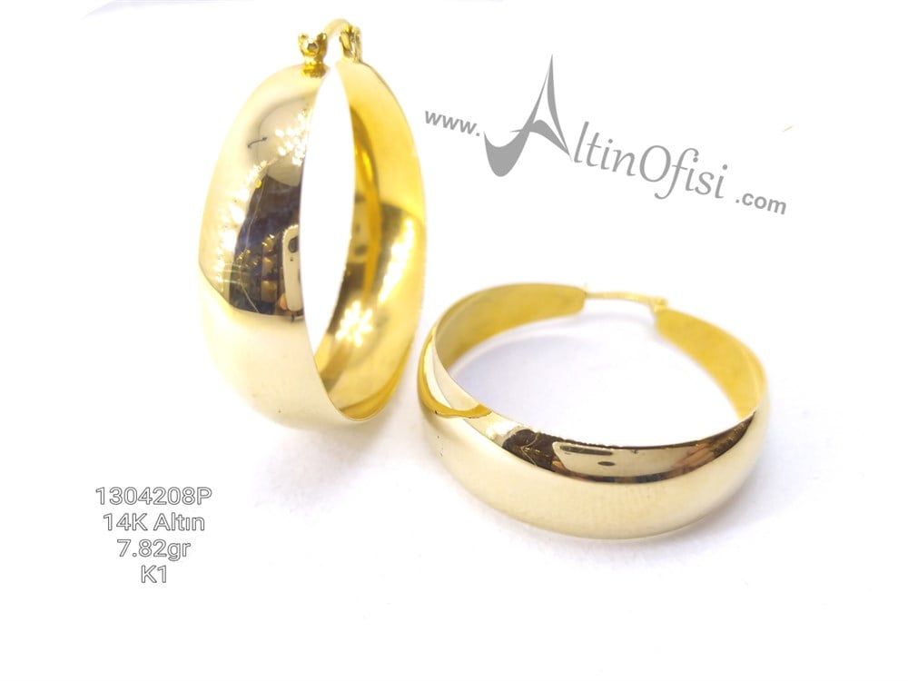 Halka Küpe 14 Ayar Altın
