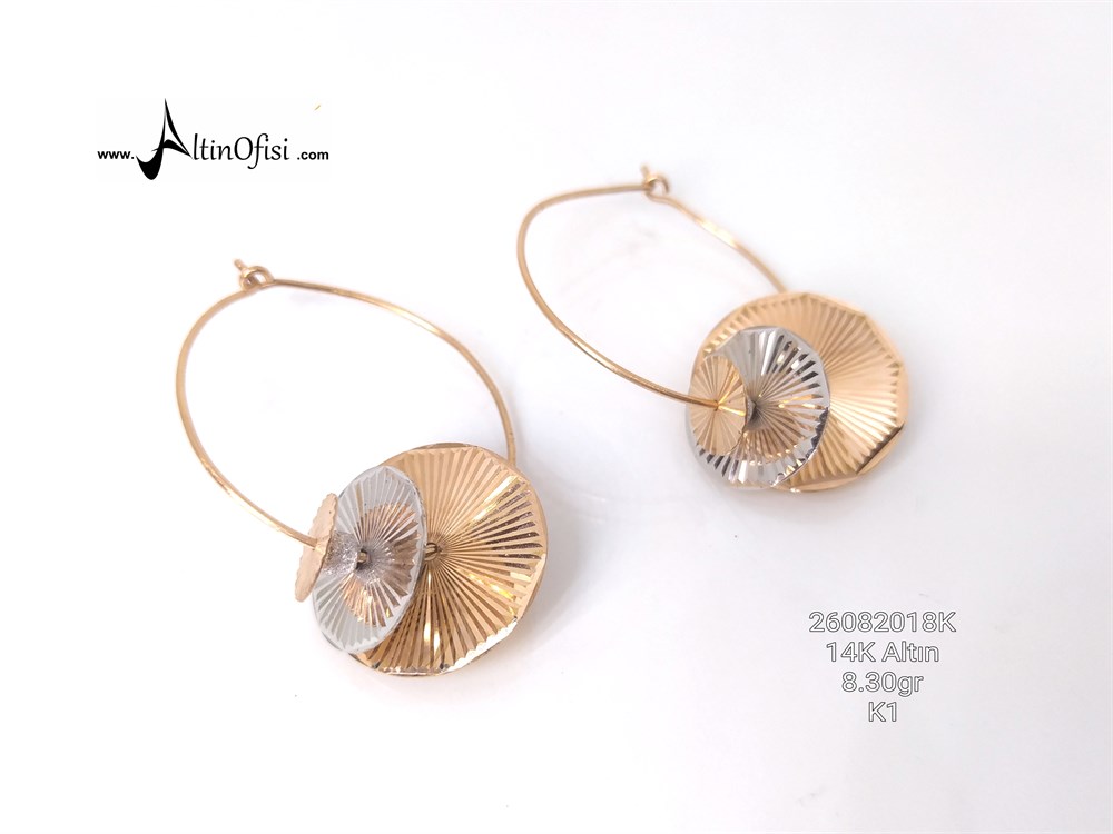 Halka Sallantılı Küpe  14 Ayar Altın