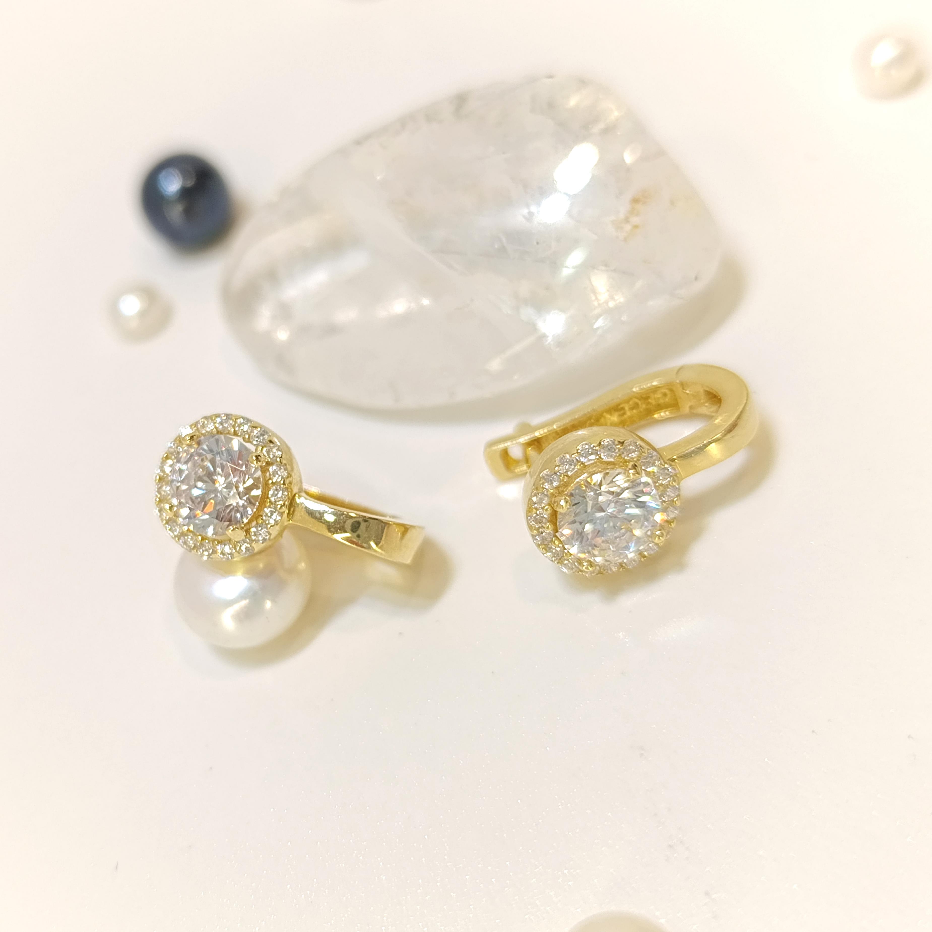 Halo Tek Taş Küpe 14 Ayar Altın HD VİDEOLU