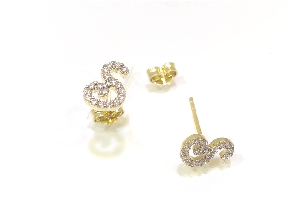 Harf Küpe  14 Ayar Altın