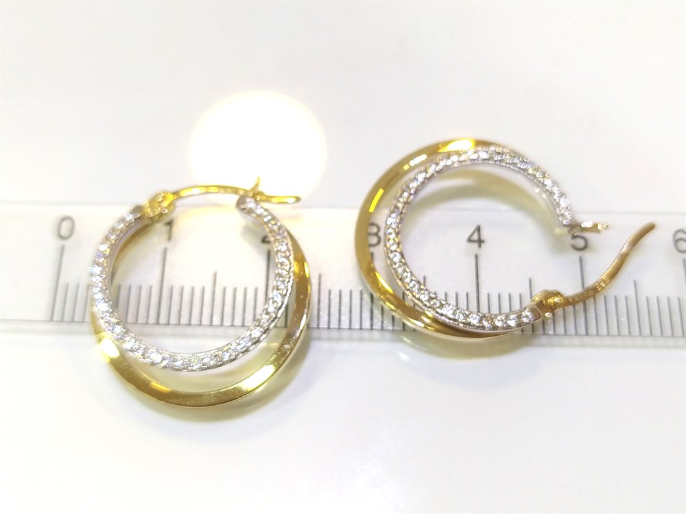 İkili Halka Küpe  14 Ayar Altın