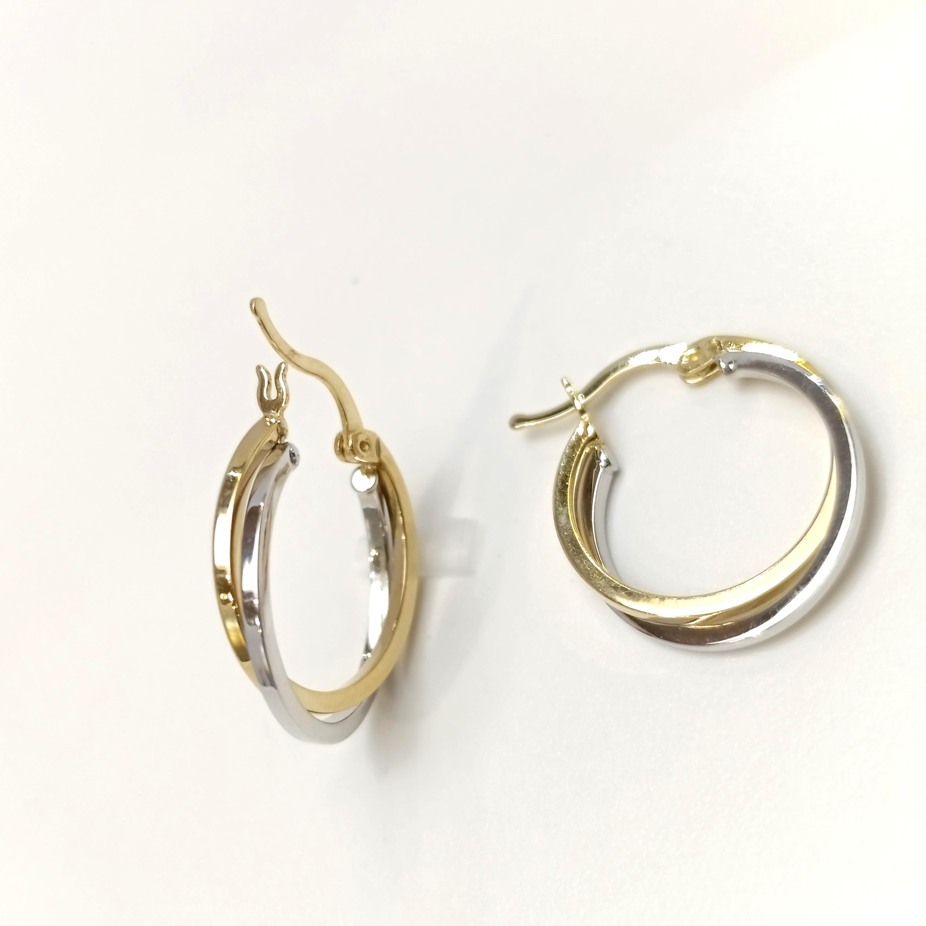 İkili Halka Küpe 14 Ayar Altın HD VİDEOLU