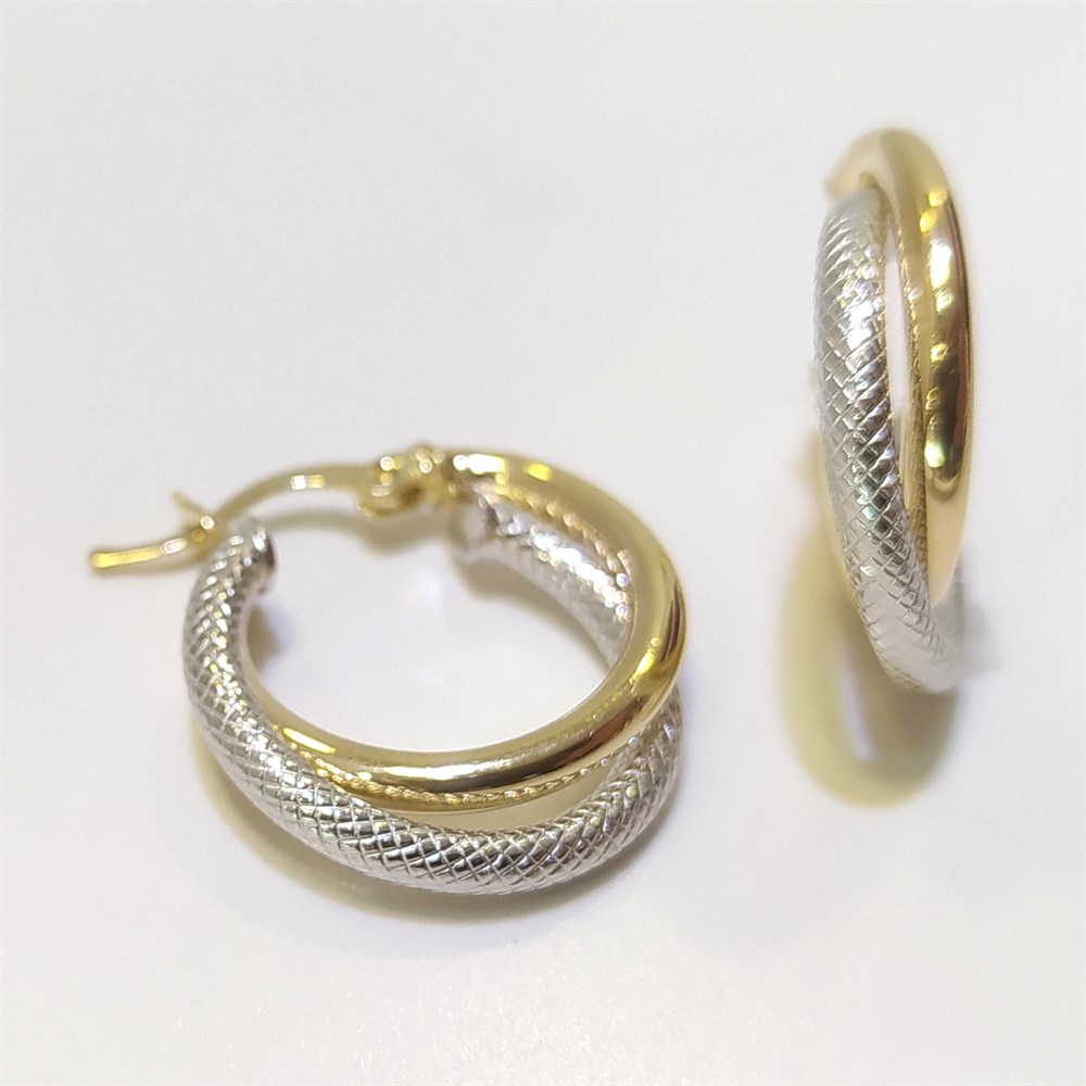 İkili Halka Küpe 14 Ayar Altın