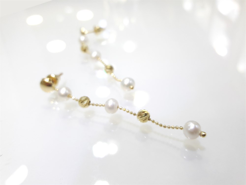 İnci Küpe 14 Ayar Altın