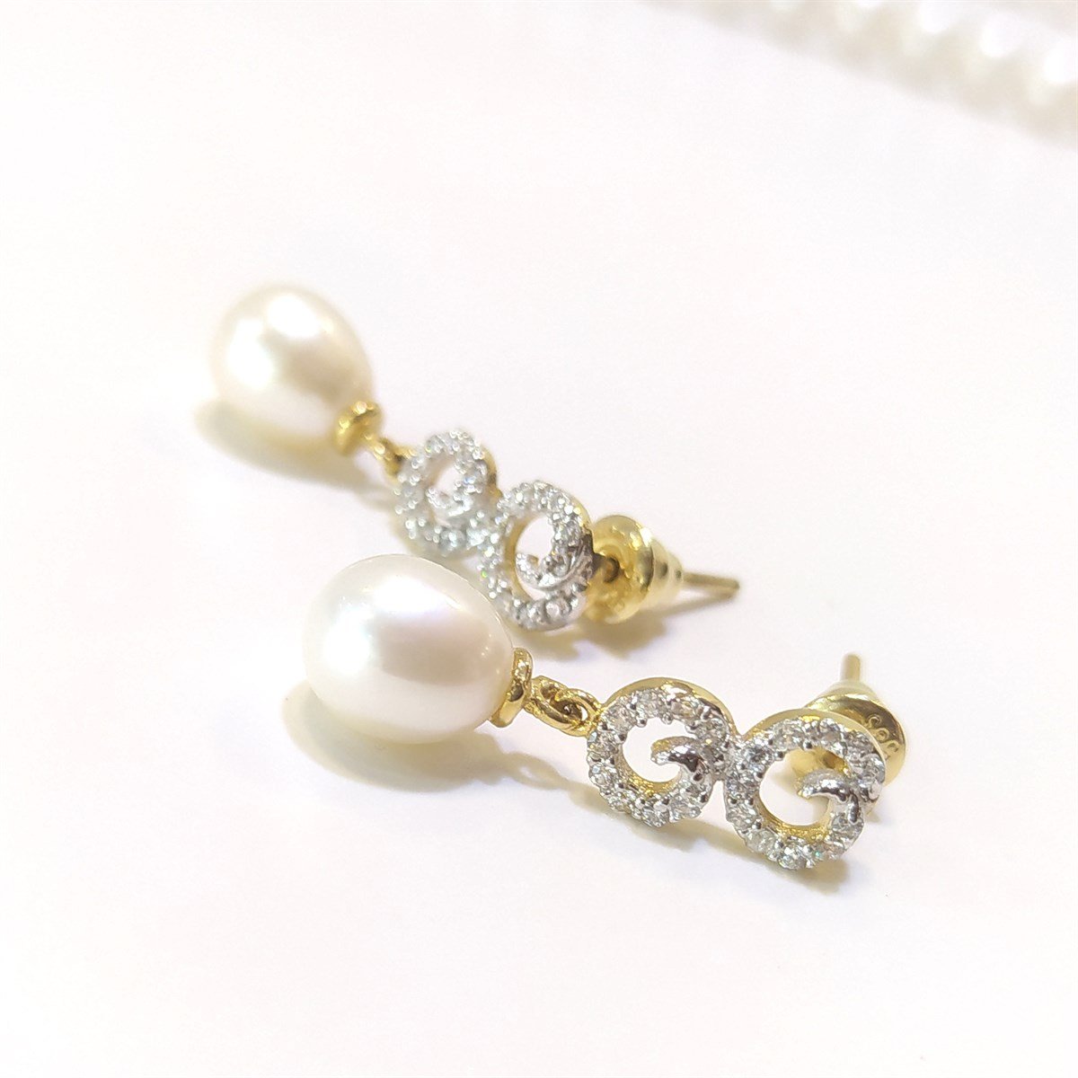 İnci Küpe 14 Ayar Altın