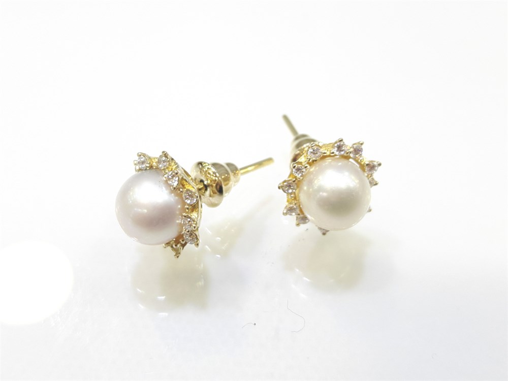 İnci Küpe 14 Ayar Altın