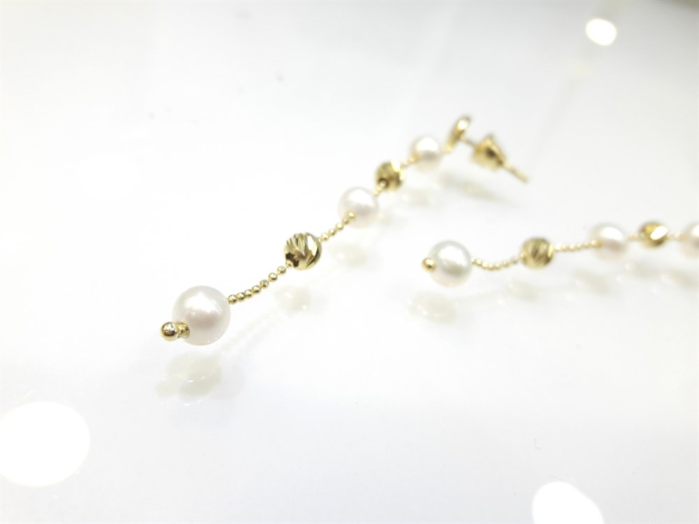 İnci Küpe 14 Ayar Altın