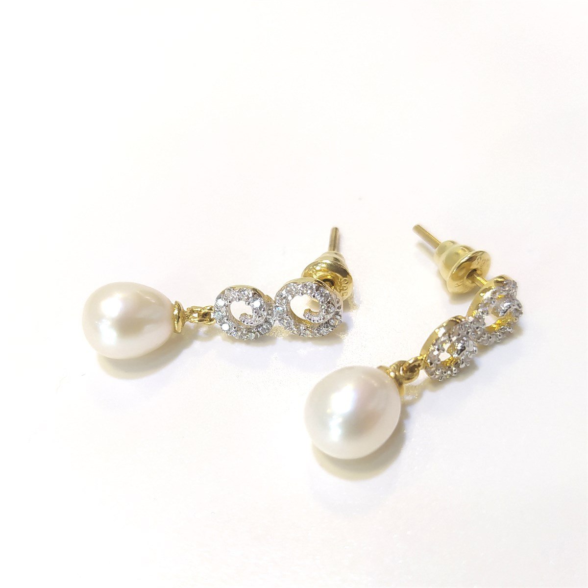 İnci Küpe 14 Ayar Altın