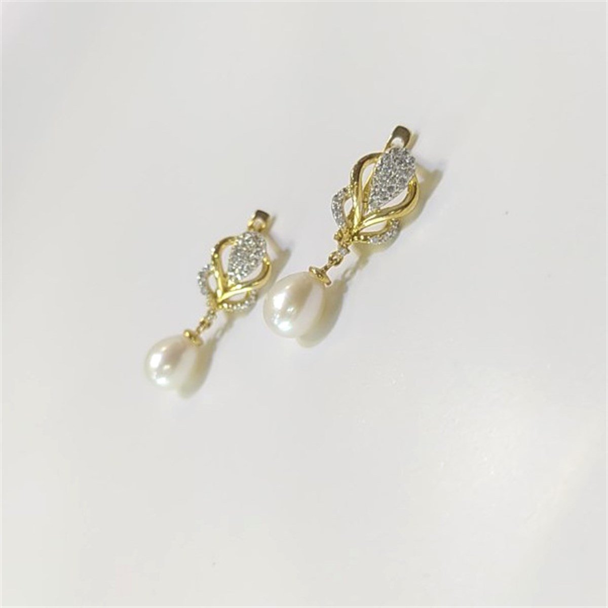 İnci Küpe 14 Ayar Altın