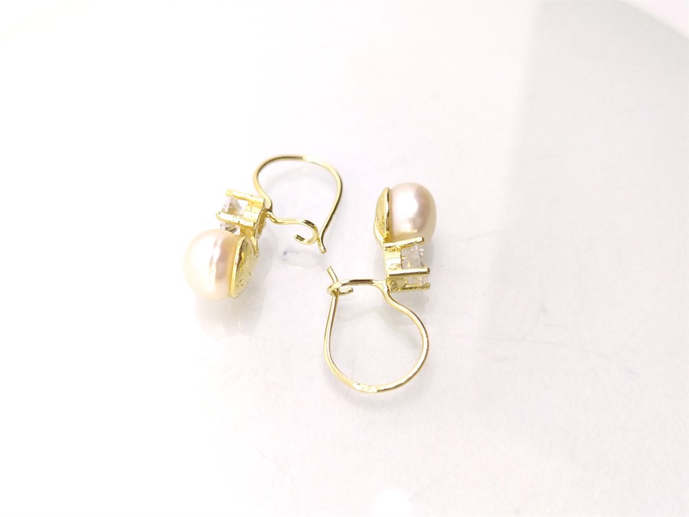 İnci Küpe 14 Ayar Altın