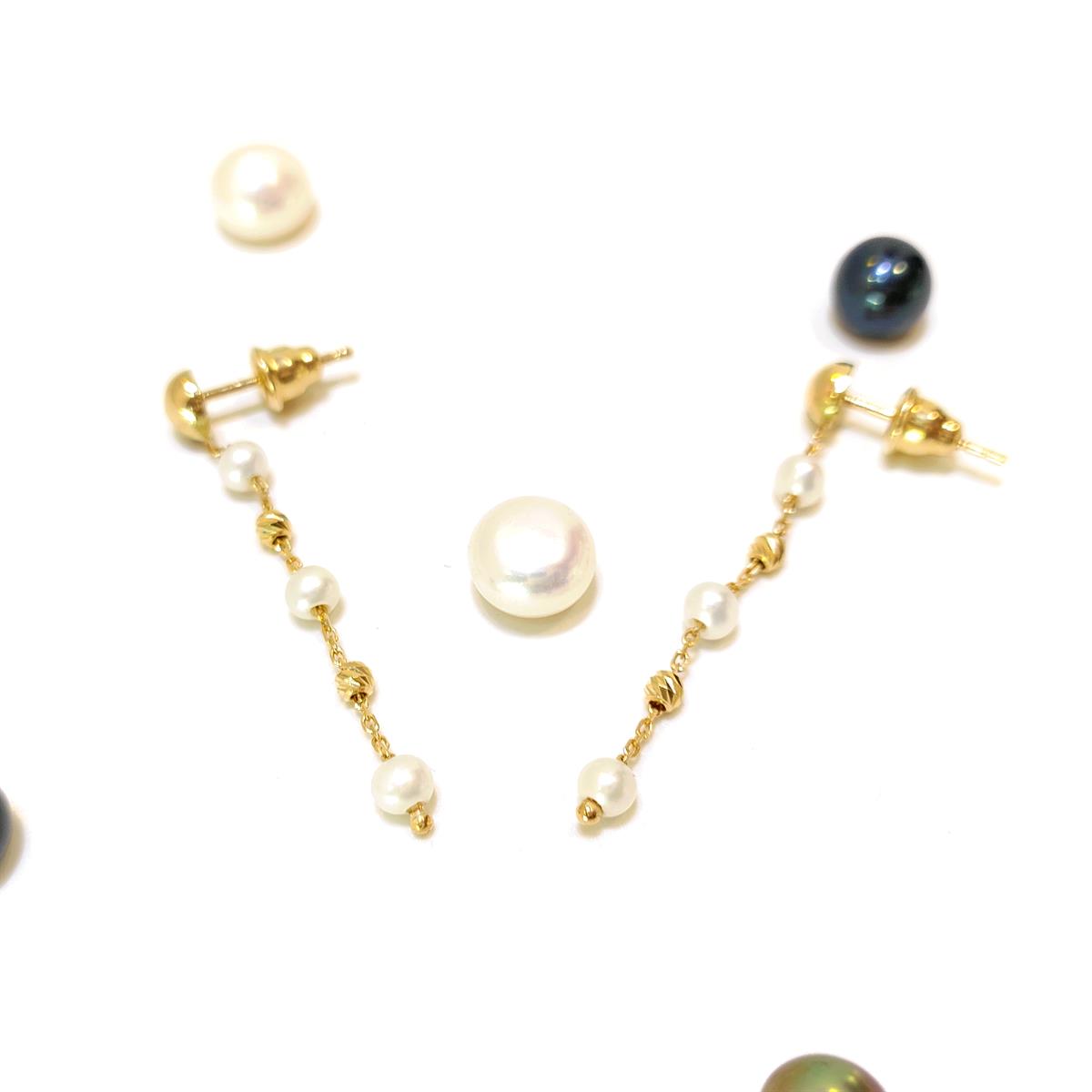 İnci Sallanan Küpe 14 Ayar Altın HD VİDEOLU