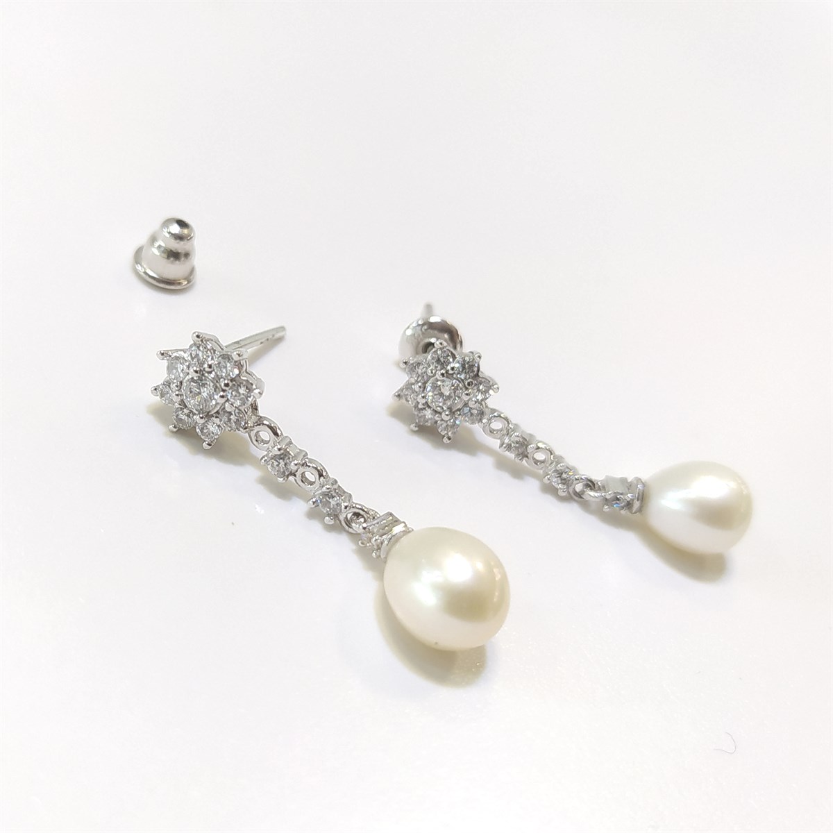 İnci Sallanan Küpe 14 Ayar Altın