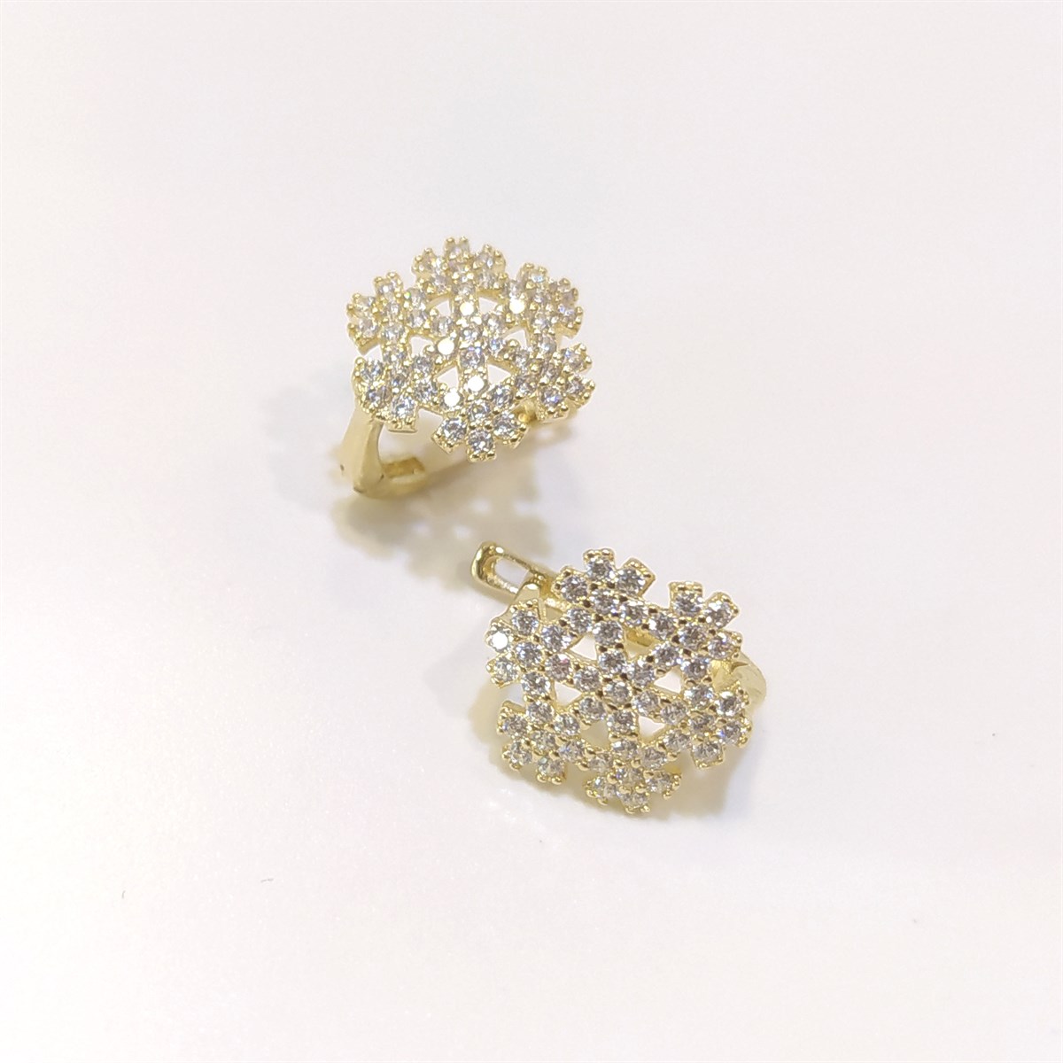 Kar Tanesi Küpe 14 Ayar Altın