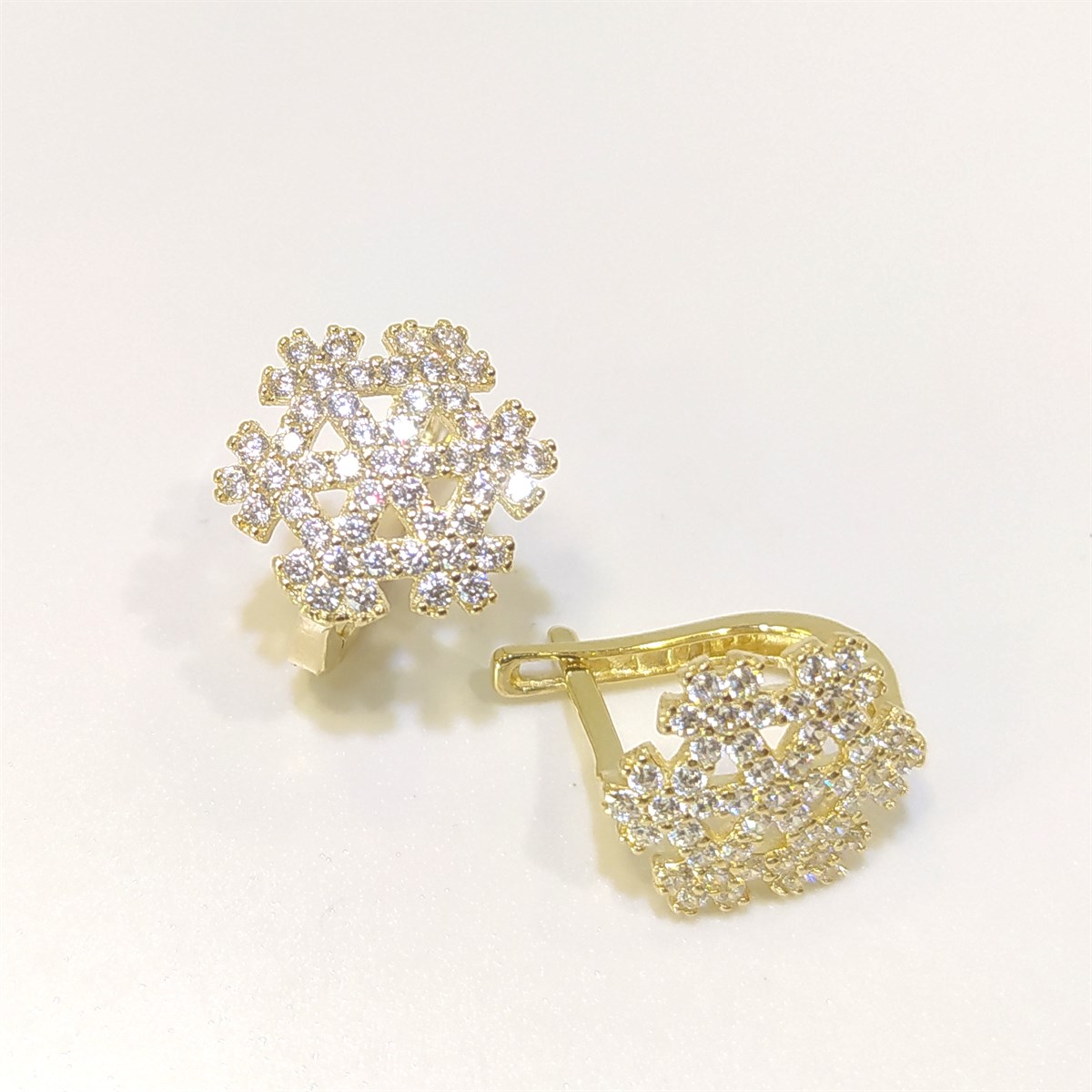 Kar Tanesi Küpe 14 Ayar Altın